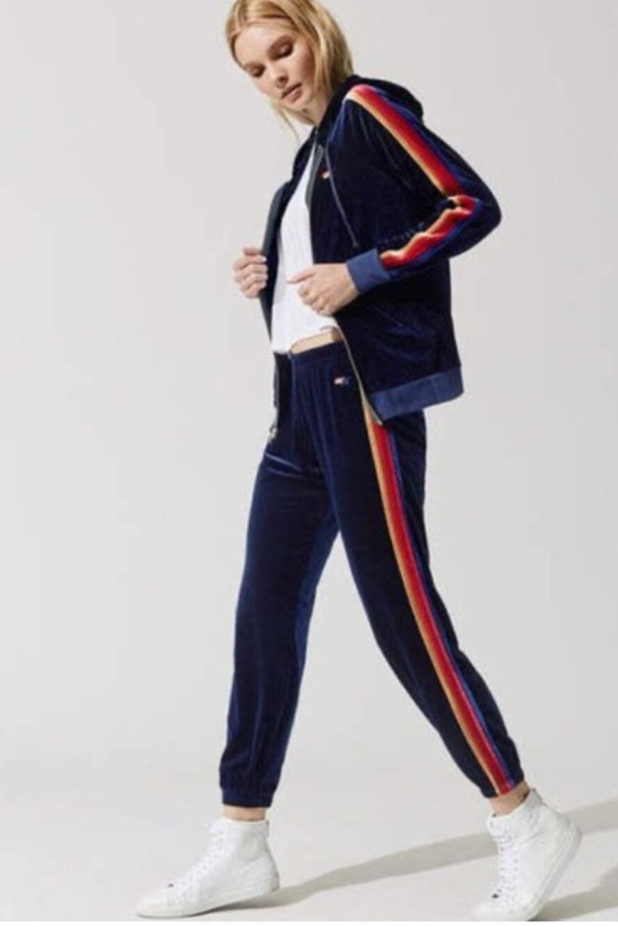 Aviator Nation Navy Blue Velvet Joggers
